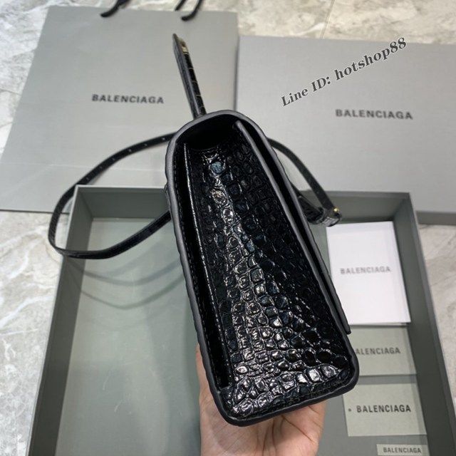 Balenciaga專櫃爆款鱷魚黑金扣Hourglass沙漏包 巴黎世家長款沙漏包 fyj1831